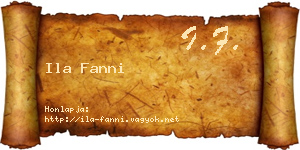 Ila Fanni névjegykártya